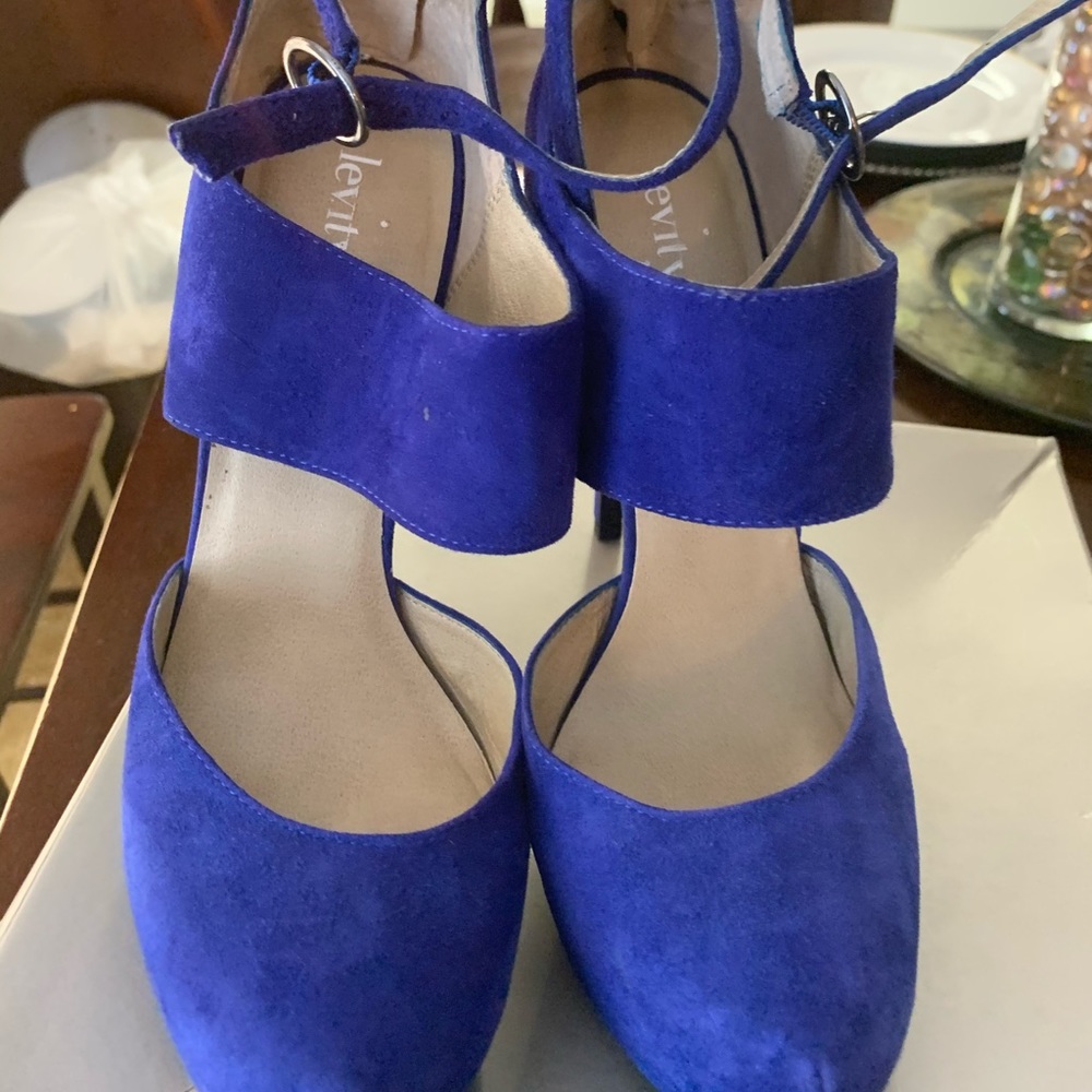 Suede blue 5 inch  heel made by Levity size 9